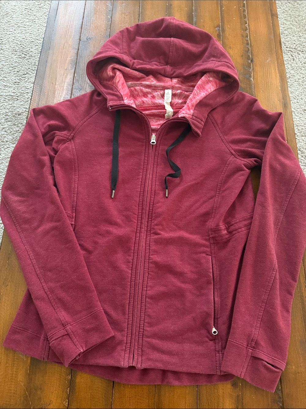 lululemon athletica Women's Maroon Hooded Zip Jacket